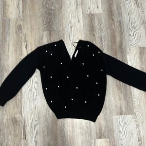 Twist back backless sweater